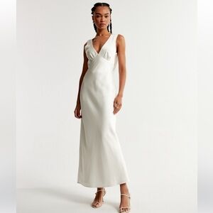 Plunge cowl back maxi dress